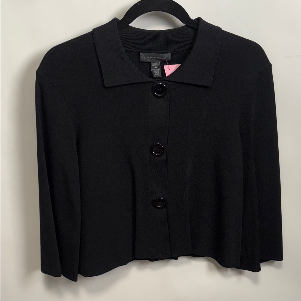Cable & Gauge Elegant Black Button-Up Blazer